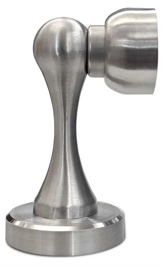 Butée de porte magnétique Inox n° 1 - Fixation Sol ou Murale - Argenté