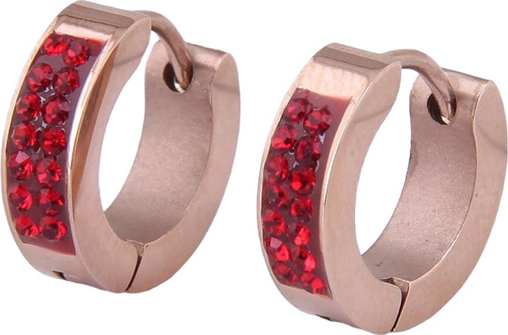 Zanett Ohrringe - Elegante Zirkon Schmuck in Gold, Rosa und Rot KP21028