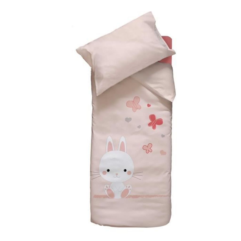 Hasen-Bettwäscheset – Rosa – 100 x 140 cm