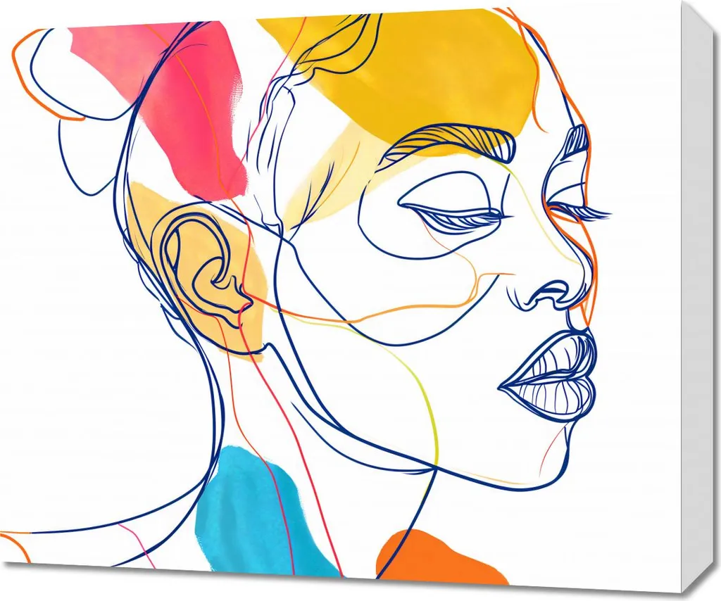 Tableau Image 60 x 50 cm Mots en contours pour décoration murale chic