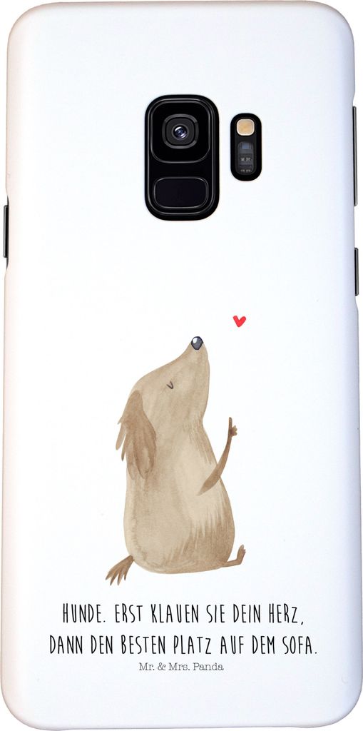 Mr. & Mrs. Panda Samsung Galaxy S9 Handyhülle Hund Liebe - Weiß - Geschenk, Hunde, Herz, Hülle, Handy Schutzhülle, Cover, Case, Sprüche