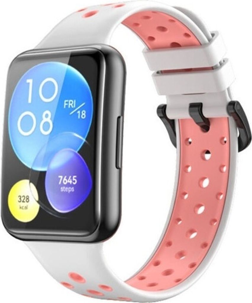 Strap-it Huawei Watch Fit 2 Sportarmband (Weiß/Rosa)