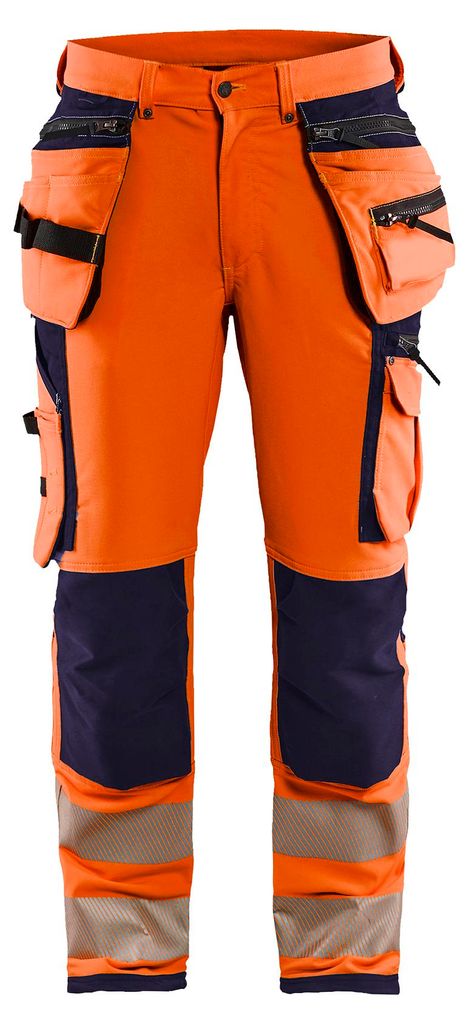 Blakläder High Vis Arbeitshose 4-Wege-Stretch 1997, Farbe:High Vis Orange/Marineblau, Größe:C64