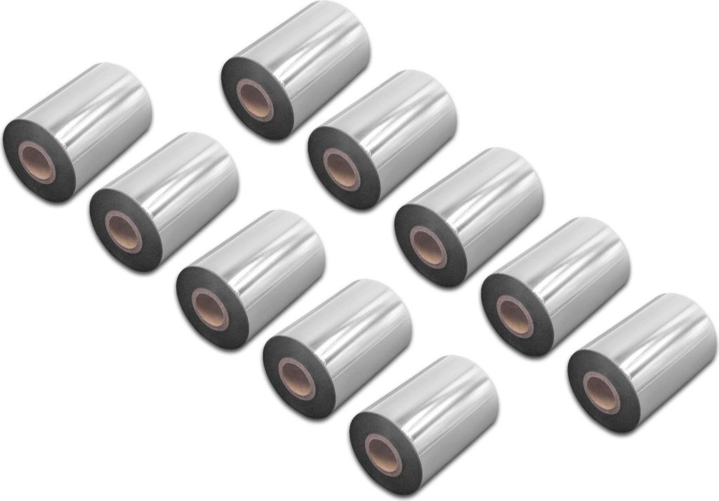 vhbw 10x Thermotransfer-Band kompatibel mit Bixolon Samsung SLP-TX400 Drucker Etikettendrucker, Wischfest, 90 mm x 300 m, Wachs Harz Schwarz