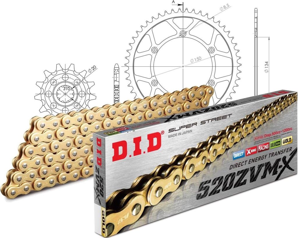 Kit Stahl passend für Suzuki RM-Z 250 04-06 13-48-116 DID520ZVM-X(G&G) Niet