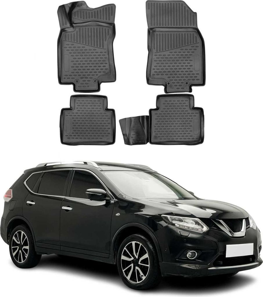 2013-2021 Nissan X-Trail T32 Fußmatten TPE Schwarz 4 tlg Produktbild 