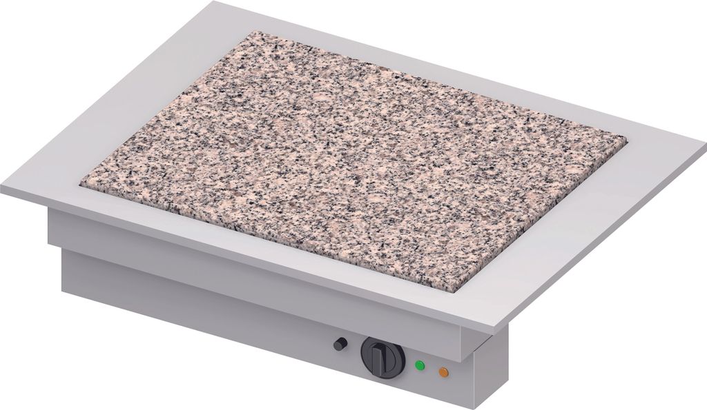 Wärmeplatte "Drop-In" aus Granit 2xGN 1/1 830x620x270 mm Edelstahlabdeckung