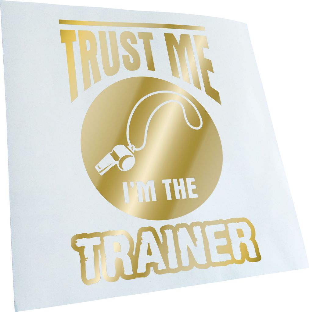 Kiwistar - Autoaufkleber - Trust me im the trainer - Goldchrom - 50x36cm - Aufkleber für Auto, Laptop, Fahrrad, LKW, Motorrad mehrfarbig JDM Decal...
