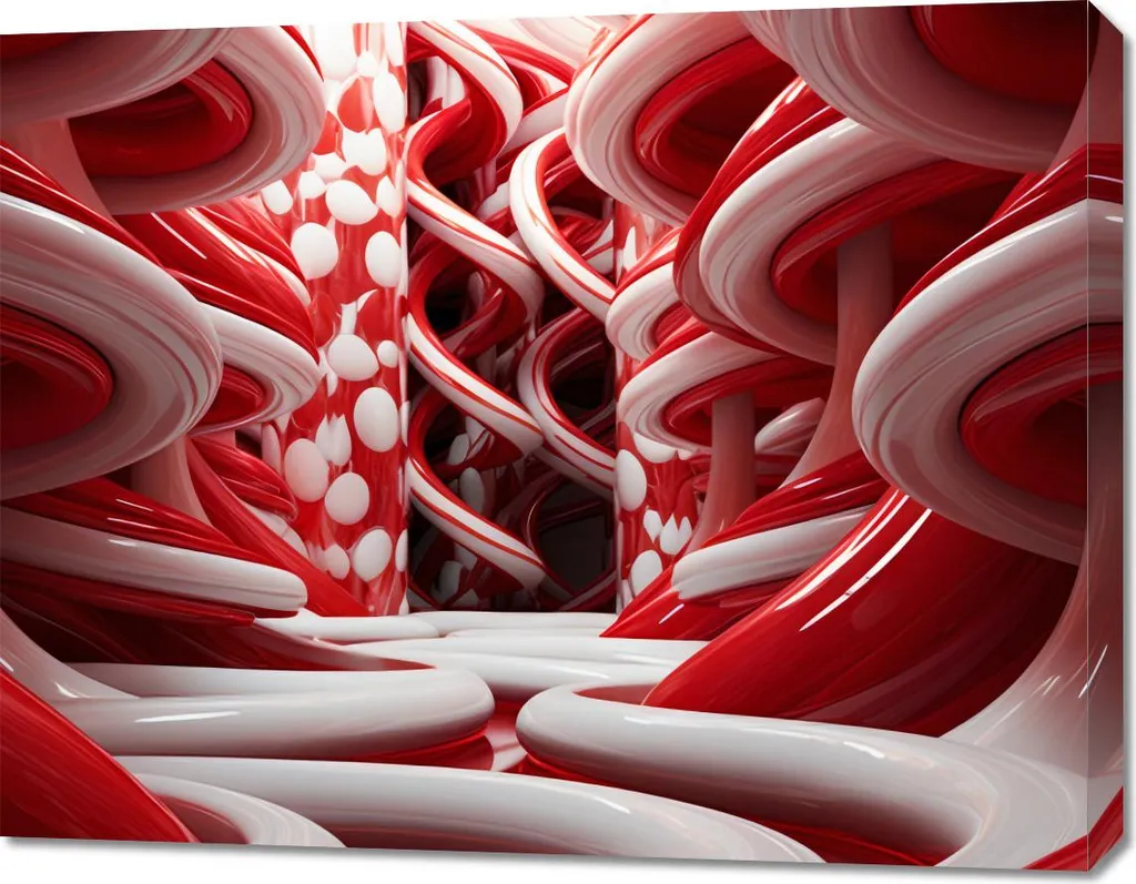 Décoration Murale Tourbillons rouges 90x70cm - Impression Art Contemporain