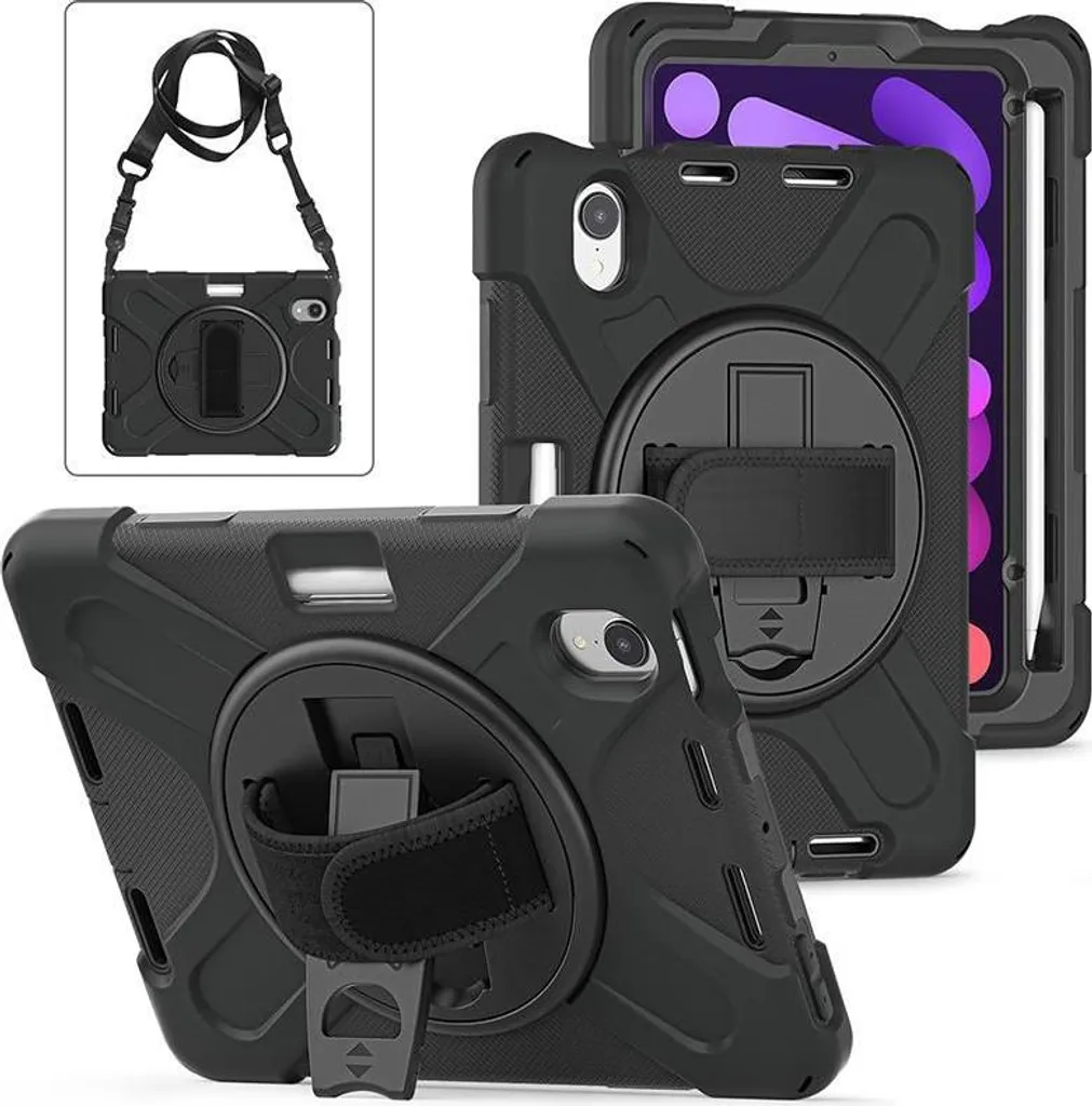Housse de protection iPad mini 6e gén - Silicone noir eSTUFF 7.9 pouces