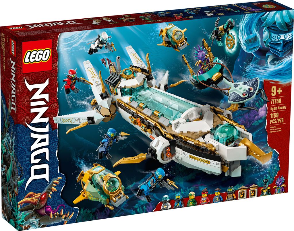 LEGO Ninjago 71756 Wassersegler - 10 Minifiguren und ein U-Boot voller cooler Funktionen