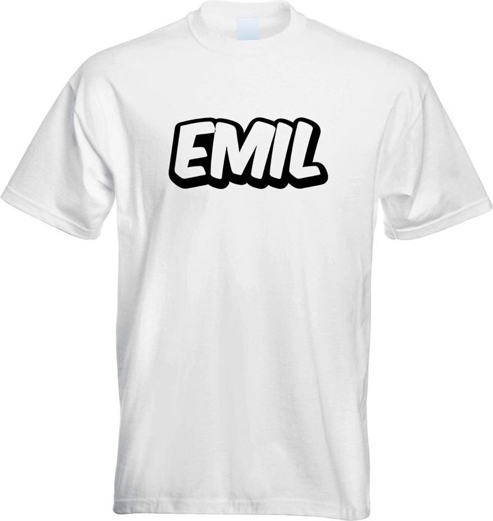 Kiwistar - T-Shirt - Weiss - Emil Vorname Jungen Motiv Bedruckt Funshirt Design Print - mit Motiv Bedruckt - Funshirt Design - Sport - Freizeit - H...