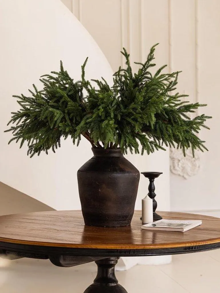 Tiges de sapin de Norfolk en plastique souple - Lot de 10 branches