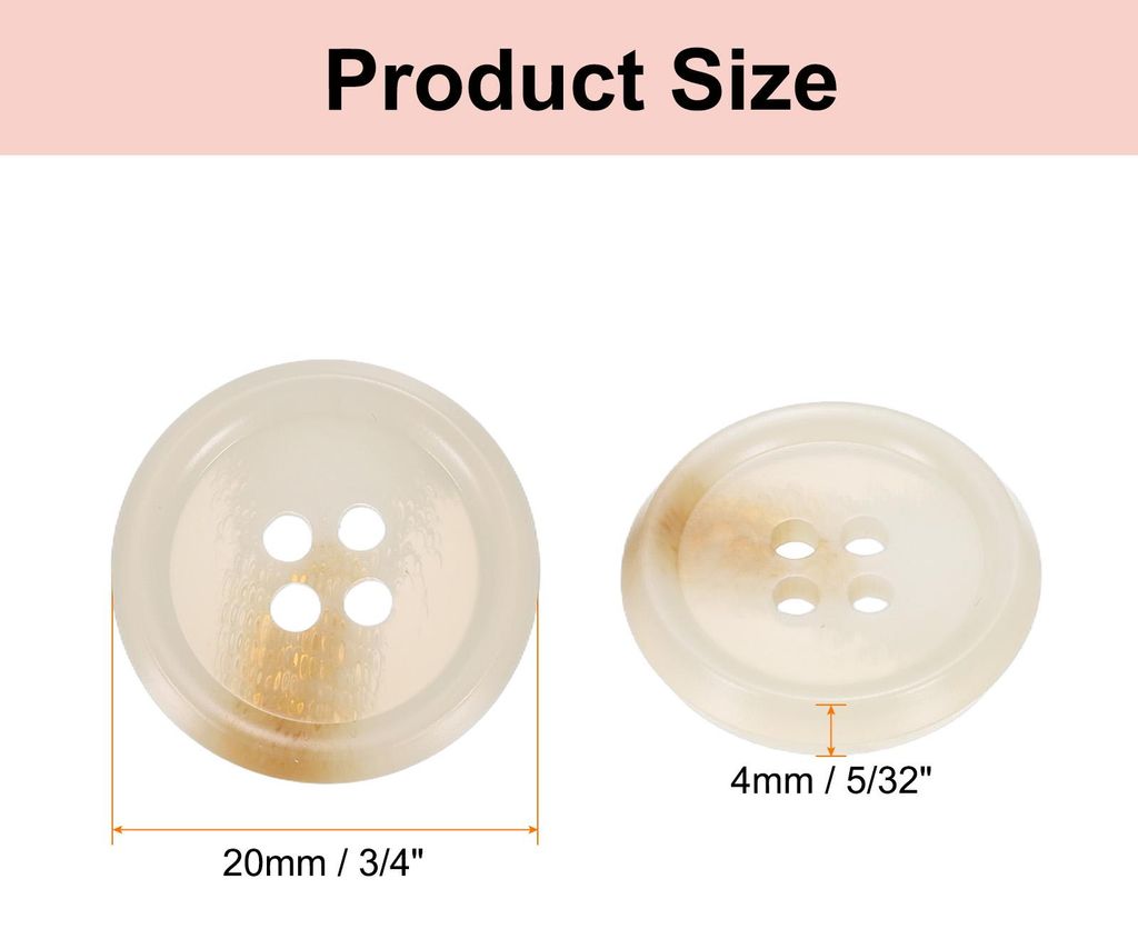 12 Stš¹ck 20mm Harz Kn?pfe zum Ann?hen, 4 L?ch Runde N?hkn?pfe fš¹r Strickjacke DIY Handwerk Dekorieren Mantel Ann?hen Kleidung Hemden Dekorati...