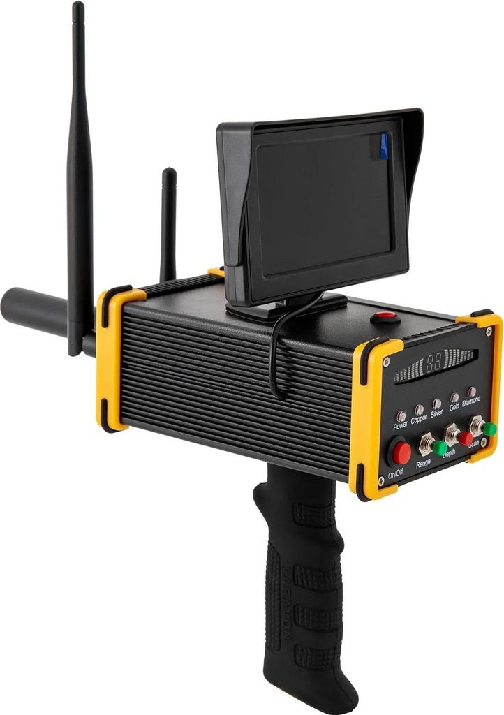Metalldetektor - Unterirdischer Gold- & Metallsucher - HD-LCD-Display - Reichweite 990 m - Ladezeit 10–12 h - EU-Stecker - Schwarz