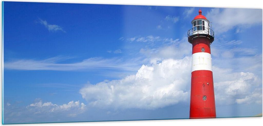 Bilder auf glas - Turm Leuchtturm Ozean Ufer - 100x40cm - Glasbilder - Wandbilder - Kunstdruck - zum Aufhängen bereit - Wanddekoration aus Glas - ...