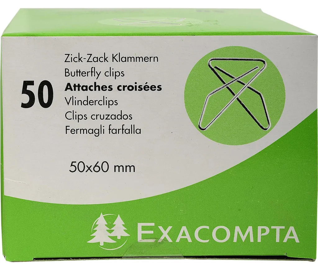20 Boîtes Attaches Croisées Métal 50x60 Exacompta - Idéal Archivage