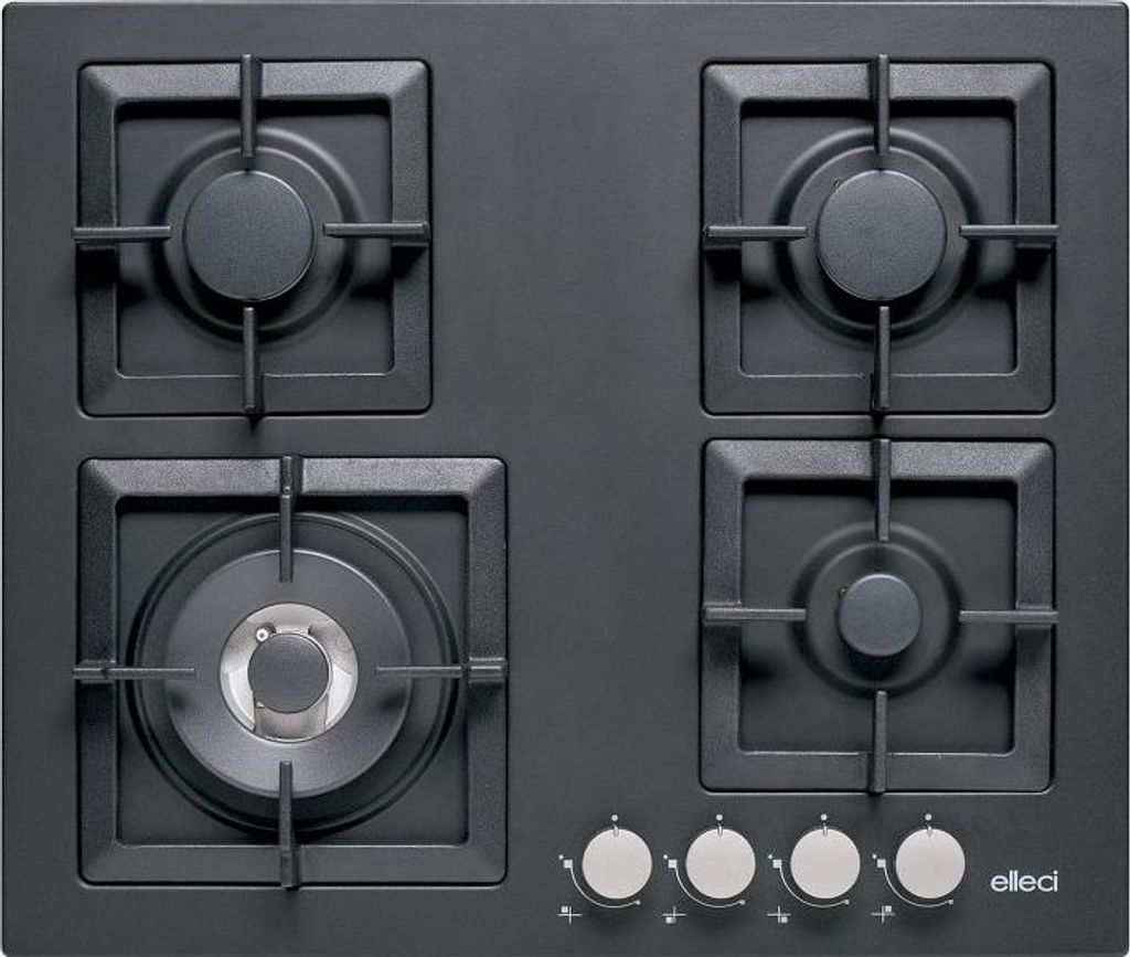 Elleci Plano 60 G40 Schwarz Eingebaut 60 cm Gas 4 Brenner
