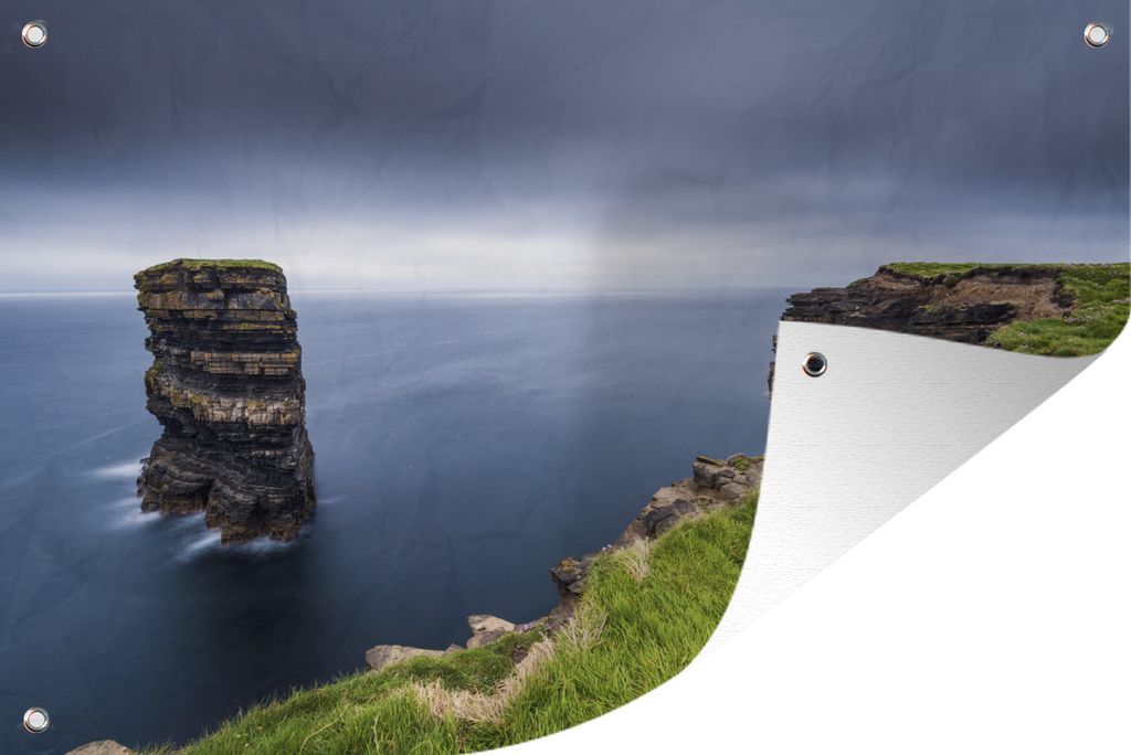 MuchoWow 90x60 cm Outdoor-Poster Gartendeko Sichtschutz Garten Poster für den Garten Felsformation Dún Briste in Irland