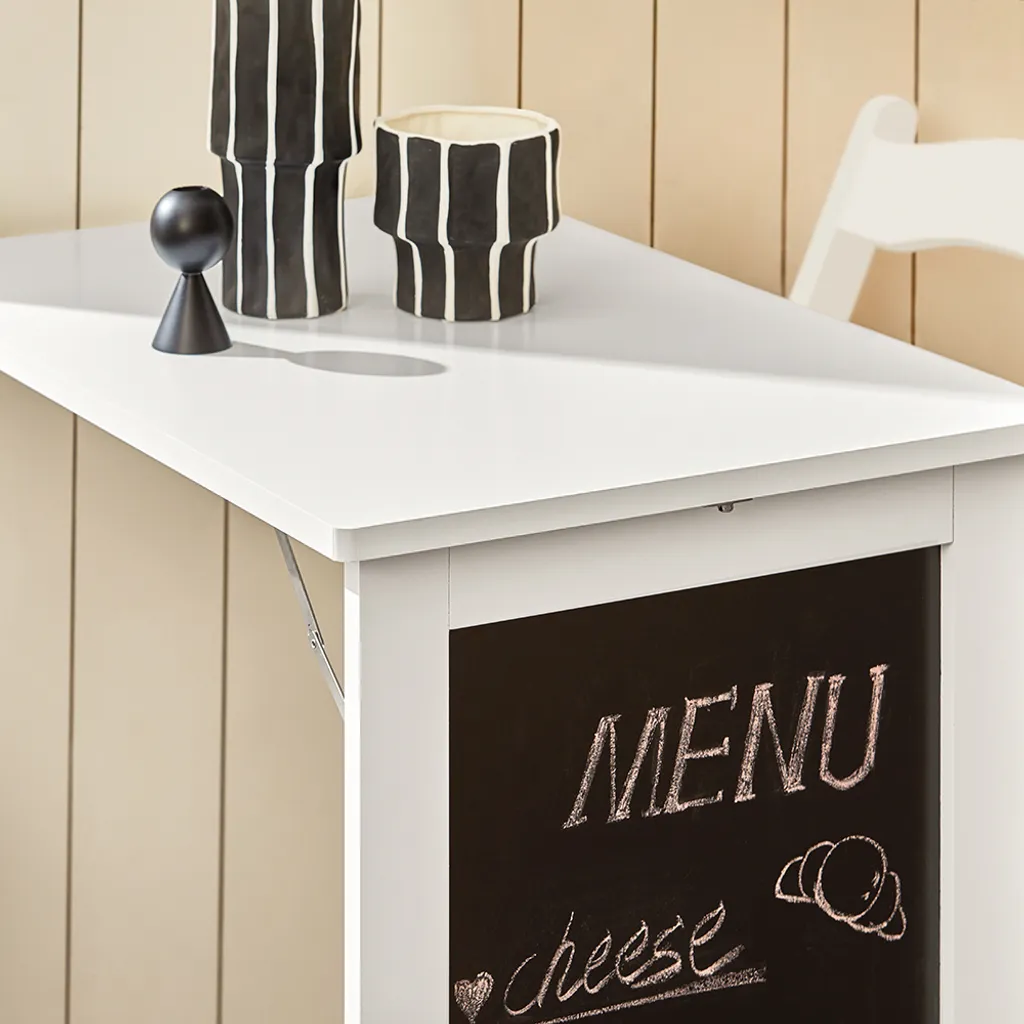 Tavolo da Pranzo Pieghevole SoBuy FWT20-W 50x75cm Bianco Lavagna - 5