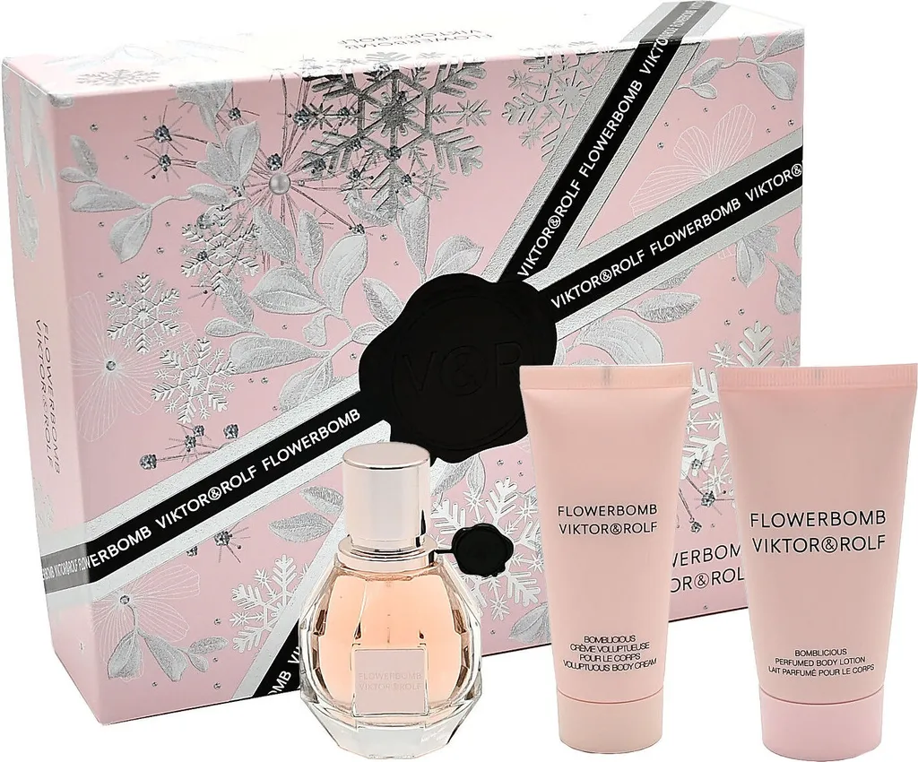 Flowerbomb Viktor & Rolf Coffret Trio Parfum 30ml et Soins Hydratants