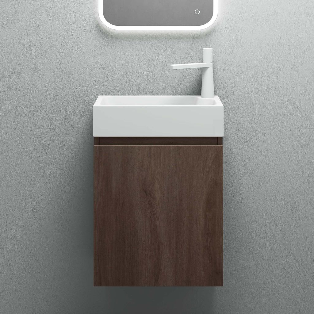 Mai & Mai Badmöbelset Badezimmermöbel bestehend aus Waschbecken und Waschbeckenunterschrank in Eiche Stirling, BTH: 46x26x63cm Pisa02