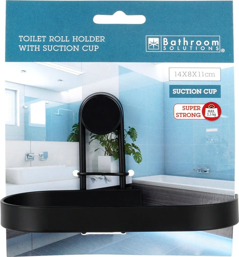 Portarotolo Ventosa Acciaio Nero - Supporto WC Professionale - 8