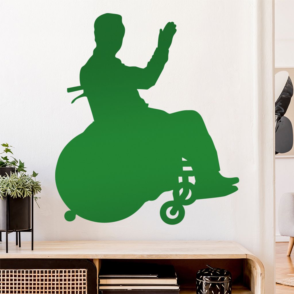Rollstuhl Behindert Figur Wandtattoo Wandaufkleber Wall Sticker - Dekoration, Küche, Wohnzimmer, Schlafzimmer, Badezimmer