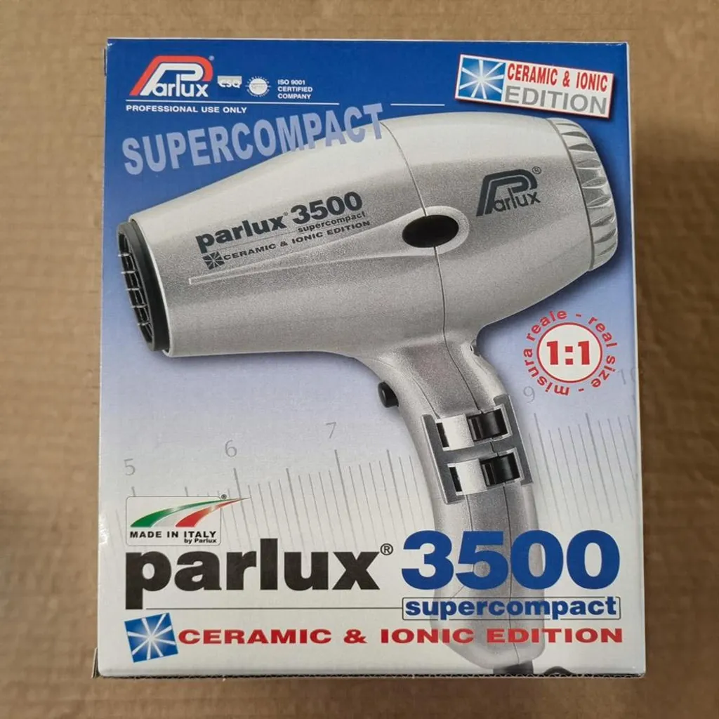 Sèche-Cheveux Parlux 3500 Supercompact Argent Ionique pour Brushing Parfait