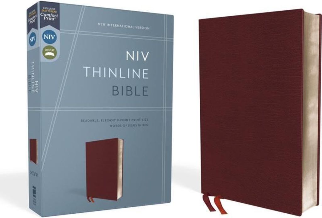 NIV, Thinline Bible, Lederfaserstoff, Burgundy, Red Letter Edition