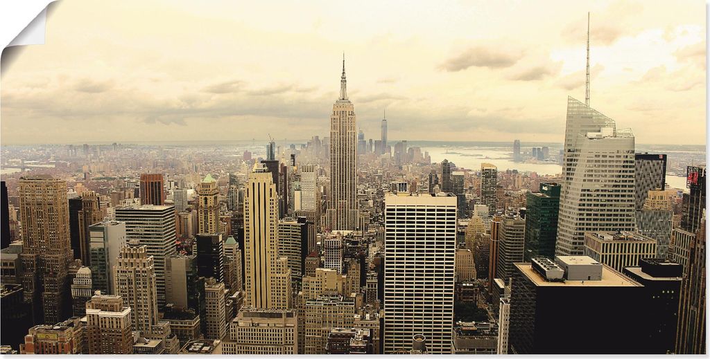ARTland Poster Skyline Manhattan - New York Größe: 40x20 cm Produktbild 