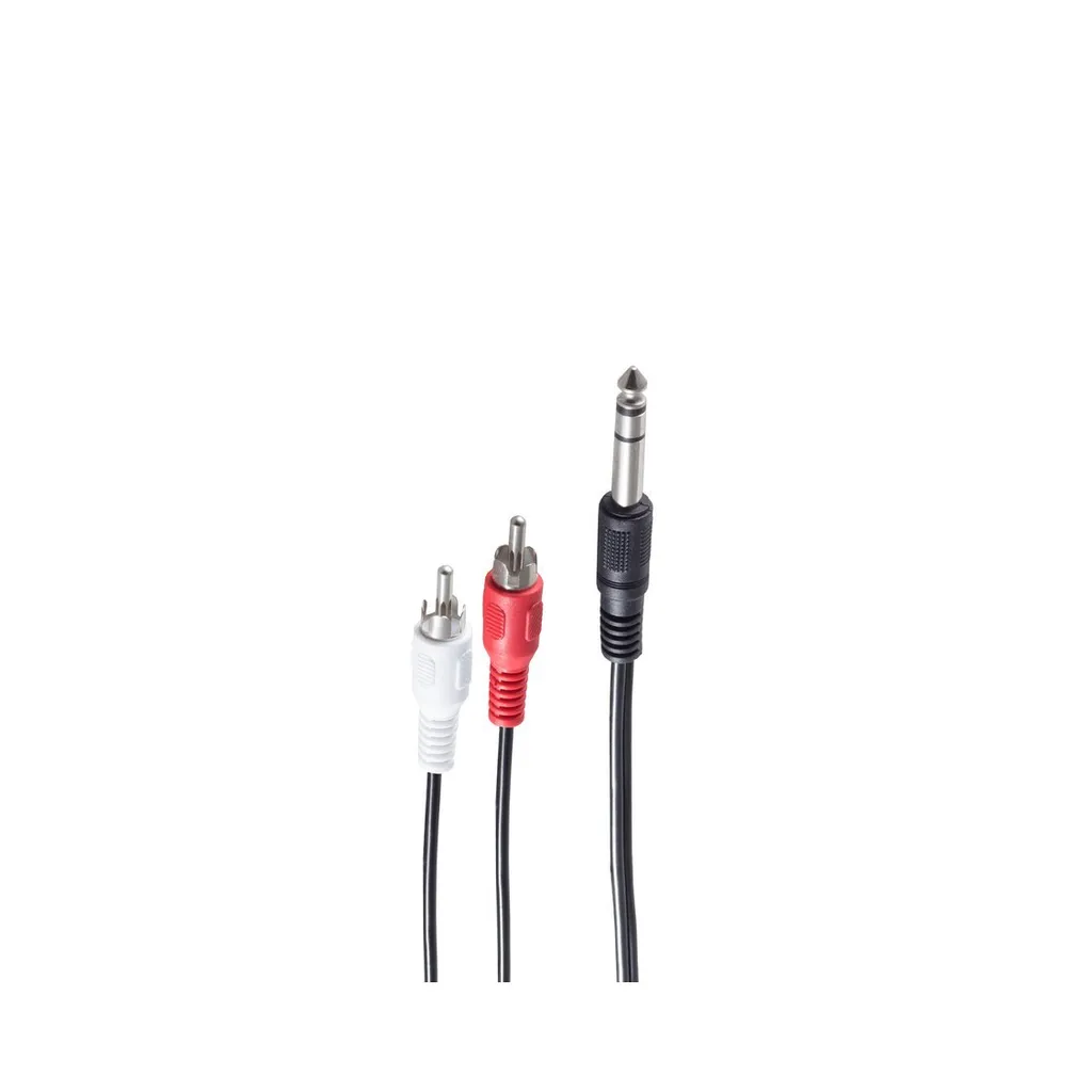 Câble audio 6.35mm vers 2 x RCA shiverpeaks BS30511 Noir de 1,5 mètre