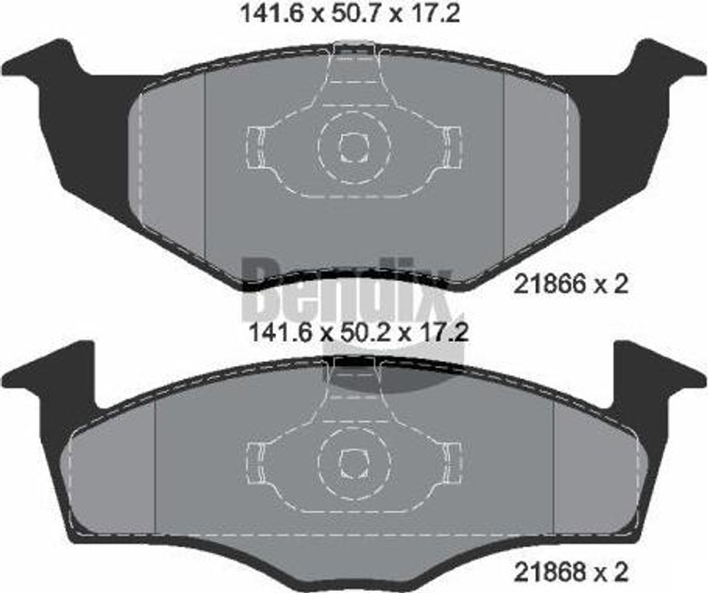BENDIX Braking BPD1150 Bremsbelagsatz, Scheibenbremse OE 6N0698151 kompatibel mit Arosa, Fabia, Fox, Lupo, Polo 6N, Polo 9N, Polo Playa