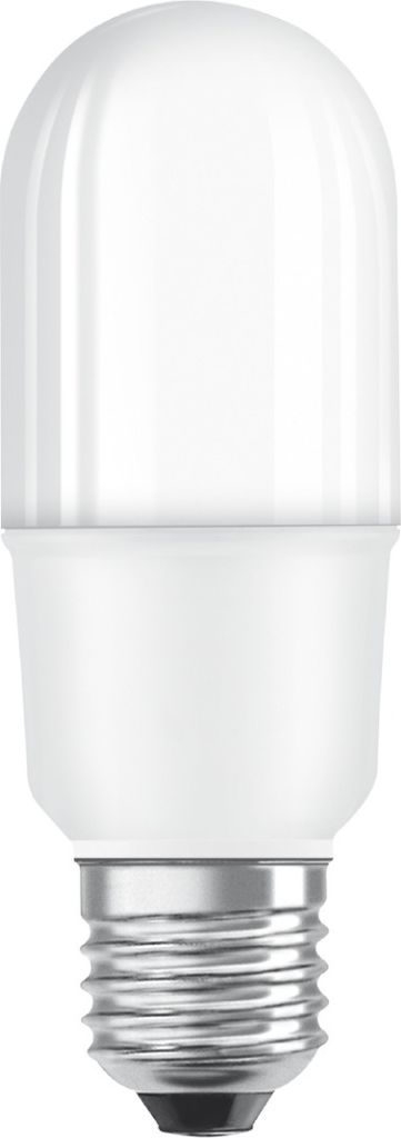 A white LED light bulb with a silver screw base against a white background.