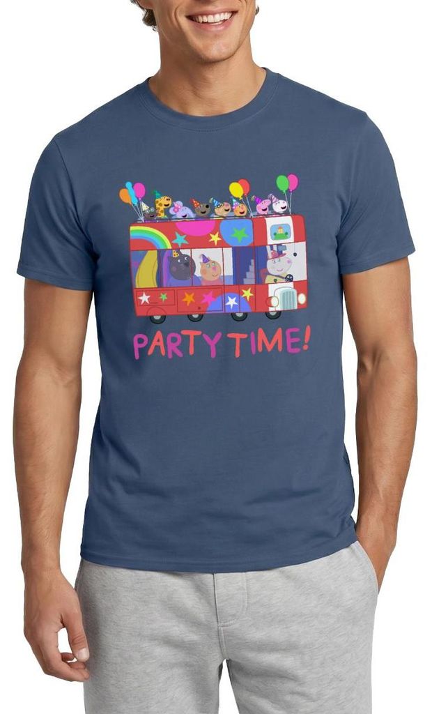 Spreadshirt Peppa Pig Design Party Time Mit Peppa Männer T-Shirt, XL, Dunkles Denimblau