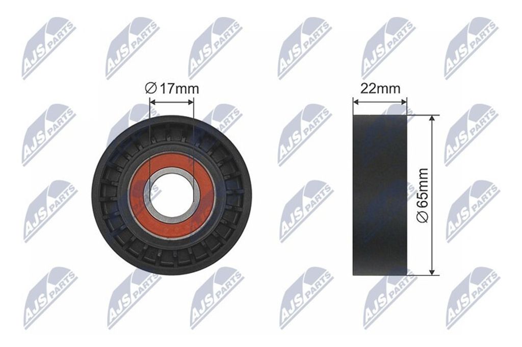 NTY Spannrolle Keilriemen RNK-ME-039 passend für MERCEDES-BENZ C-Klasse T-modell (S205) 22mm 17mm 65mm