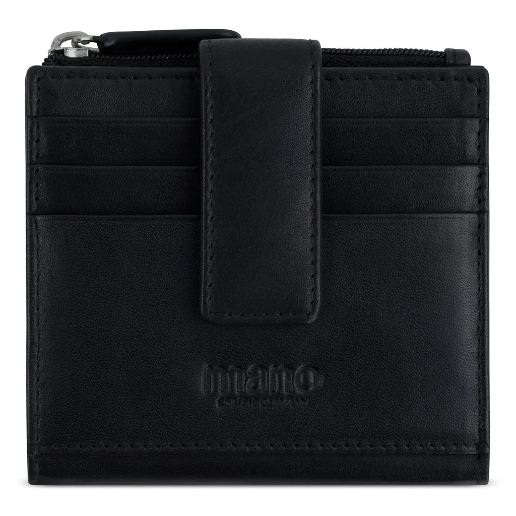Porte-carte RFID en Cuir Noir et Porte-monnaie Anti-Piratage Mano