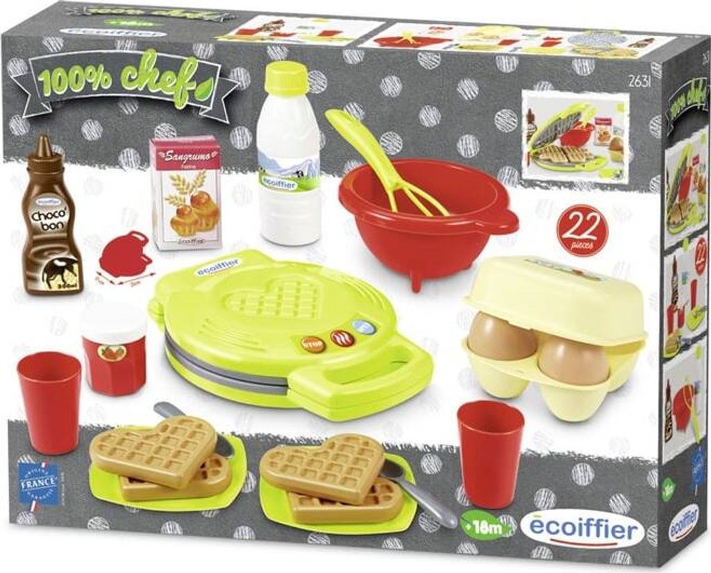 Ecoiffier 100% Chef Waffle Iron, 22dlg. Obrázok produktu 8
