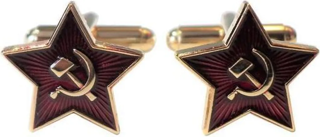 Boutons de manchette Union soviétique CCCP en métal émaillé rouge