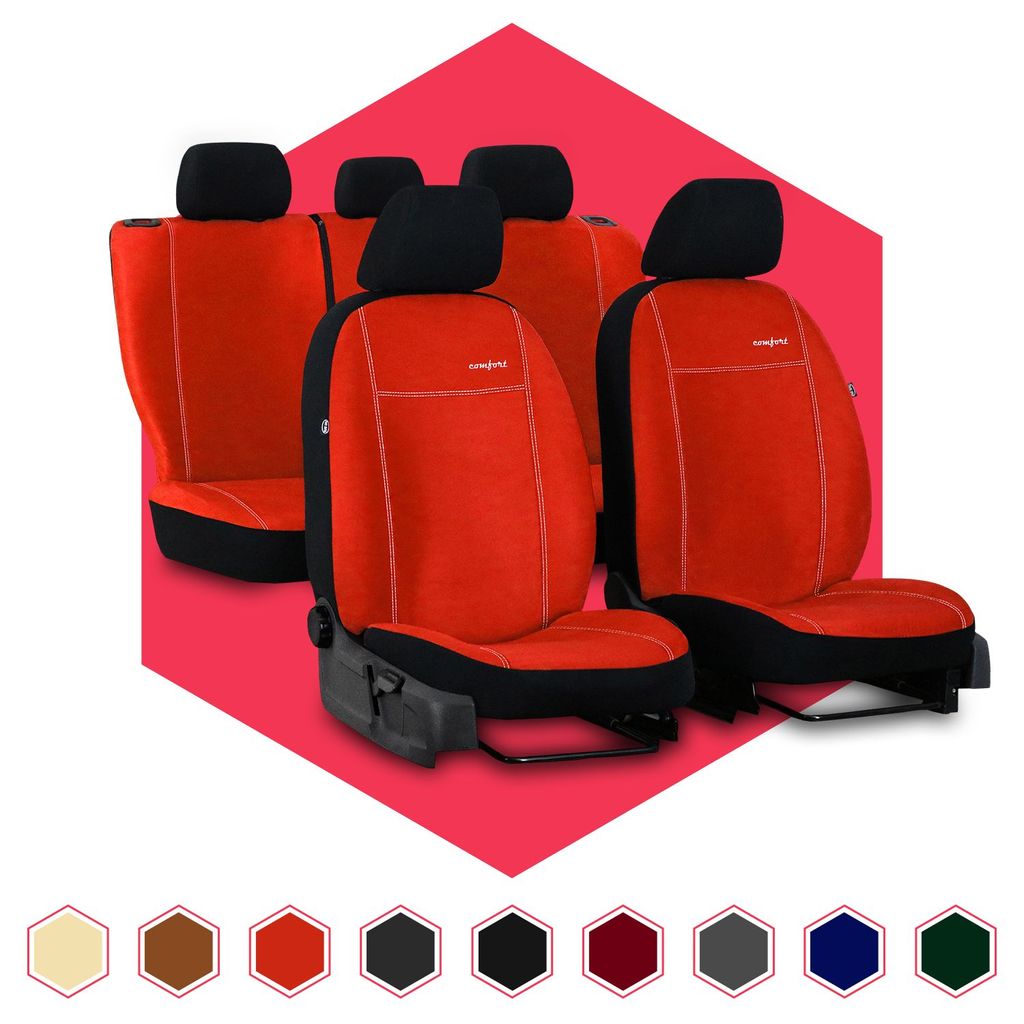 Autositzbezüge Nissan Micra Universal Rot Sitzbezüge Schonbezüge Sitzbezug Set 