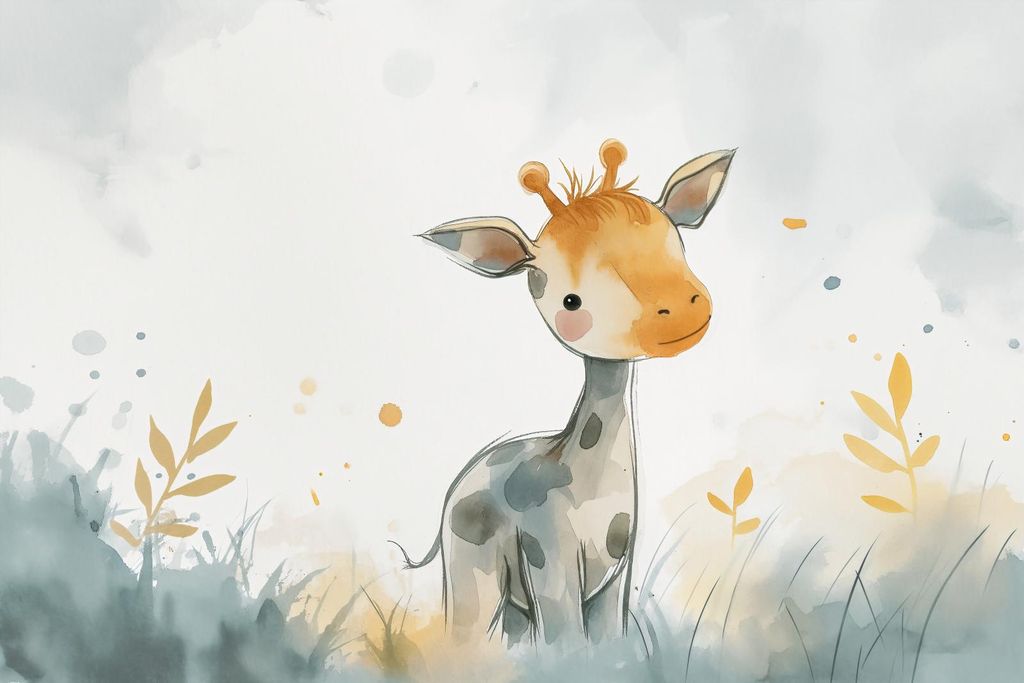 Plakat 45x30cm Kleine Giraffe