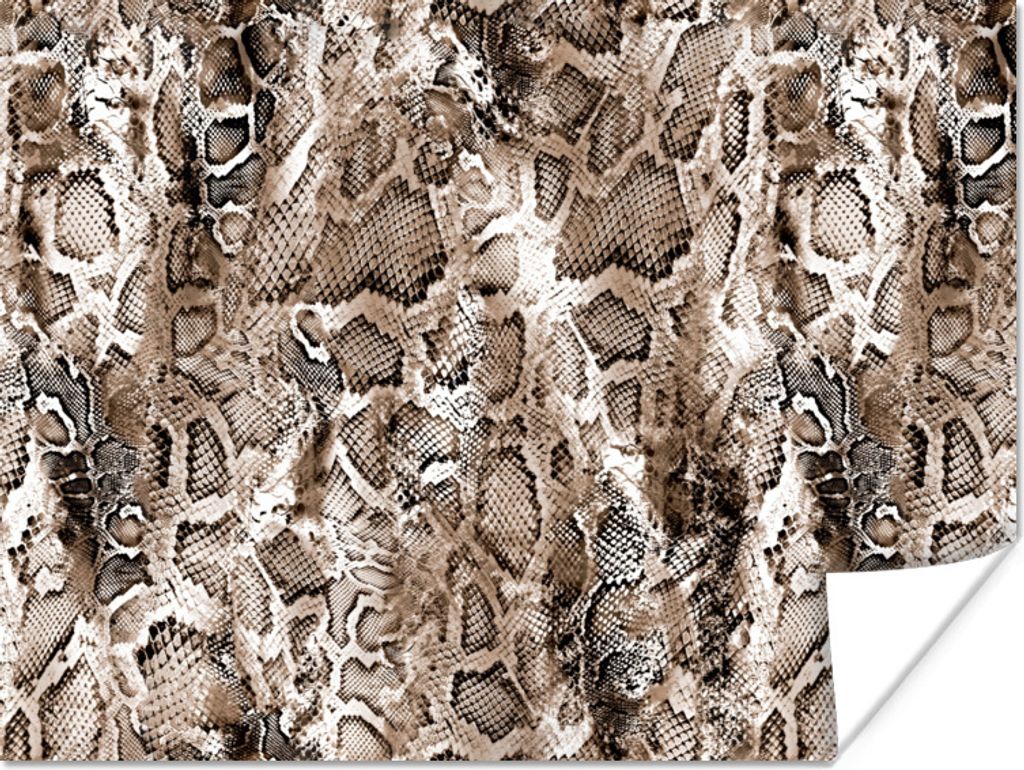 MuchoWow Poster Tiermuster - Schlange - Schuppen - Braun 160x120 cm - Foto Plakat