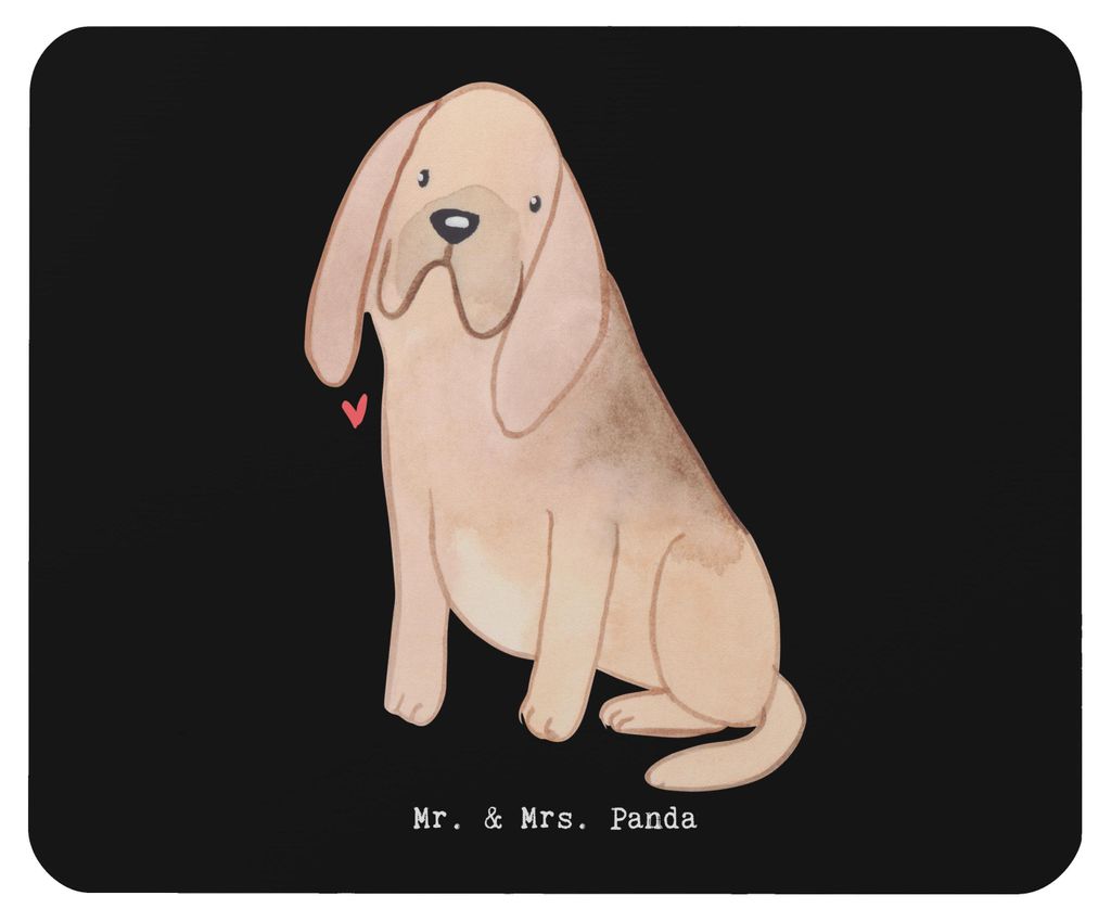 Mr. & Mrs. Panda Mousepad Bloodhound Lebensretter - Schwarz - Geschenk, Mauspad, Chien De Saint Hubert, Bluthund, Mouse Pad, mousematte, St. Hubert...