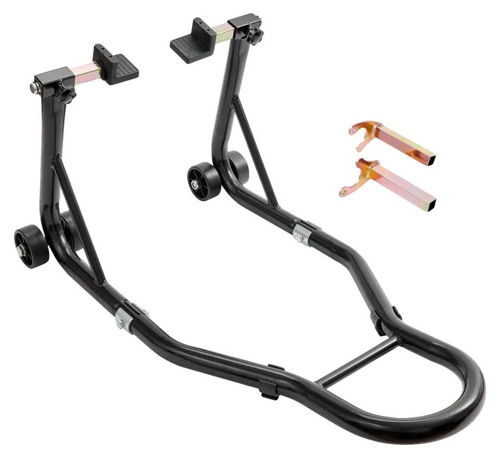Béquille d'atelier moto universelle 385 kg avec roues en polypropylène