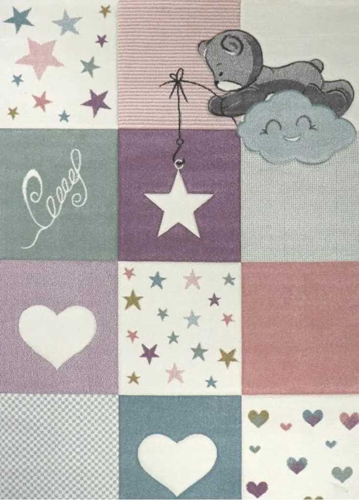 Tapis de chambre enfant rectangulaire à motifs 140x200 cm - Diamond