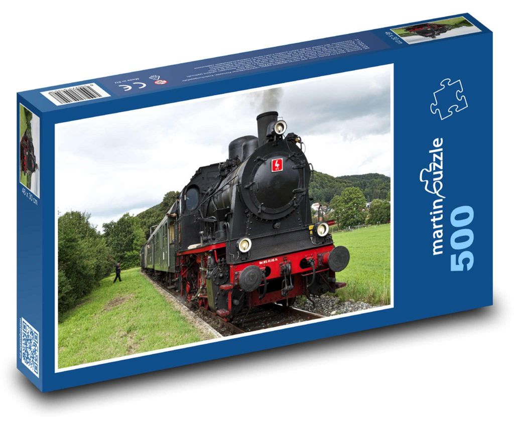 Puzzle 500 Parowóz na torach kolejowych - martinpuzzle Zdjęcie produktu 