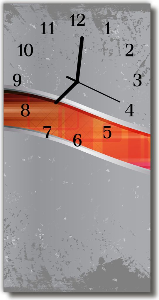 Tulup Glasuhr Wanduhr Küchenuhr Echt-Glas 30x60 Streife Mehrfarbig