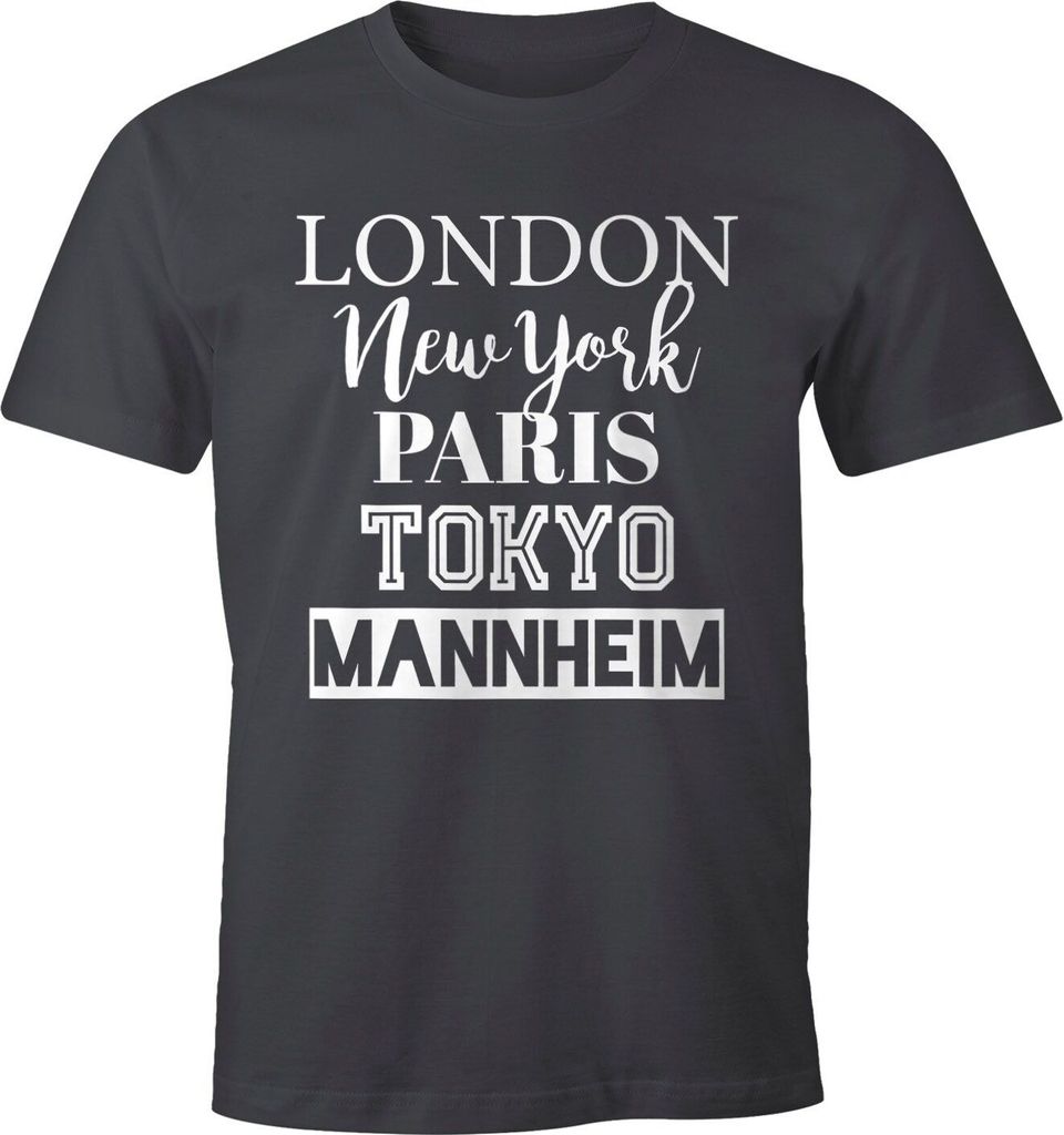 personalisierbares Herren T-Shirt Städtenamen London Paris New York Tokyo Deine eigene Stadt Dorf Ort Ortsname Metropolen Fun-Shirt Städte-Shirt ...