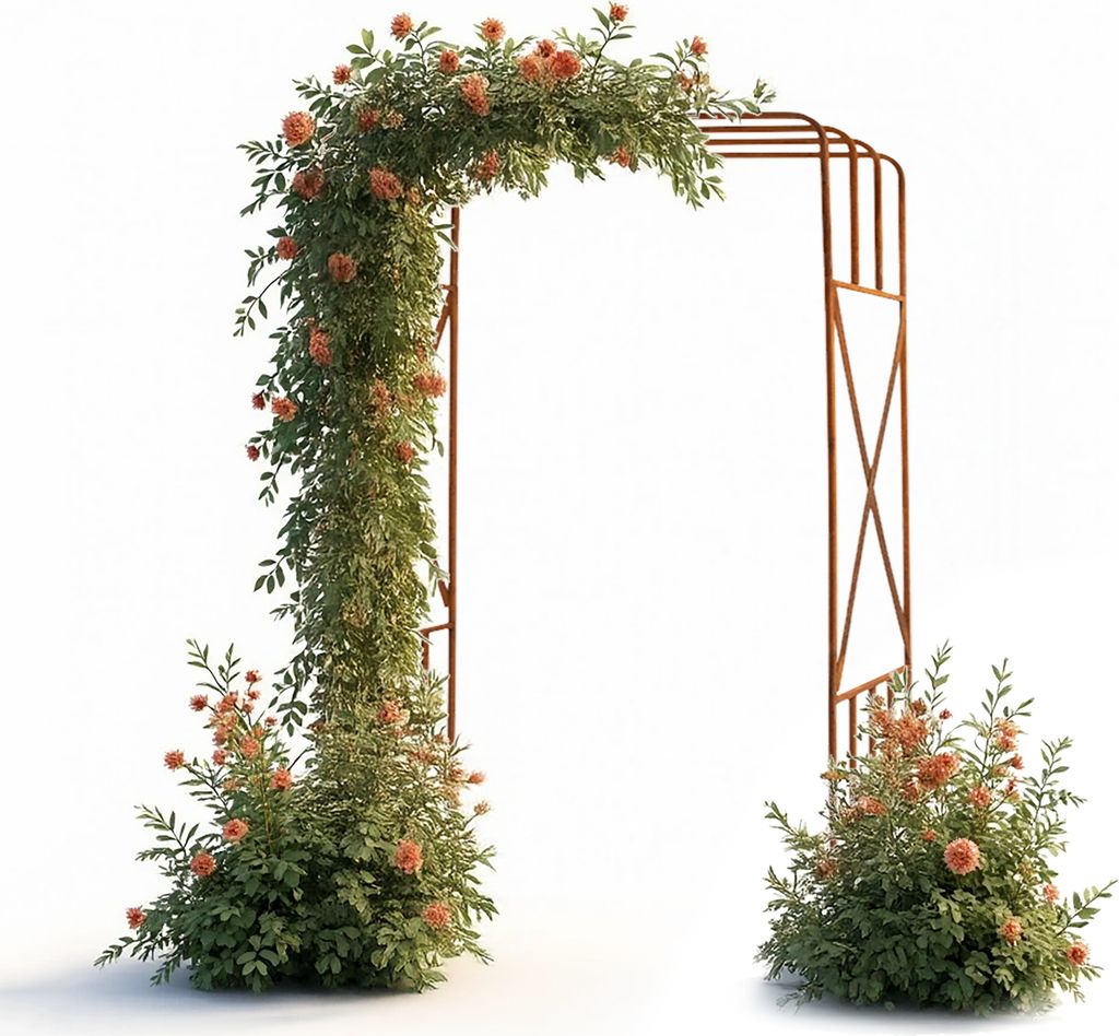 Kapaga - Rosenbogen Metall Pergola 220 cm – Rankgitter für Kletterpflanzen - Rostfreier Stahl - für Garten - Gartenpergola Rosen