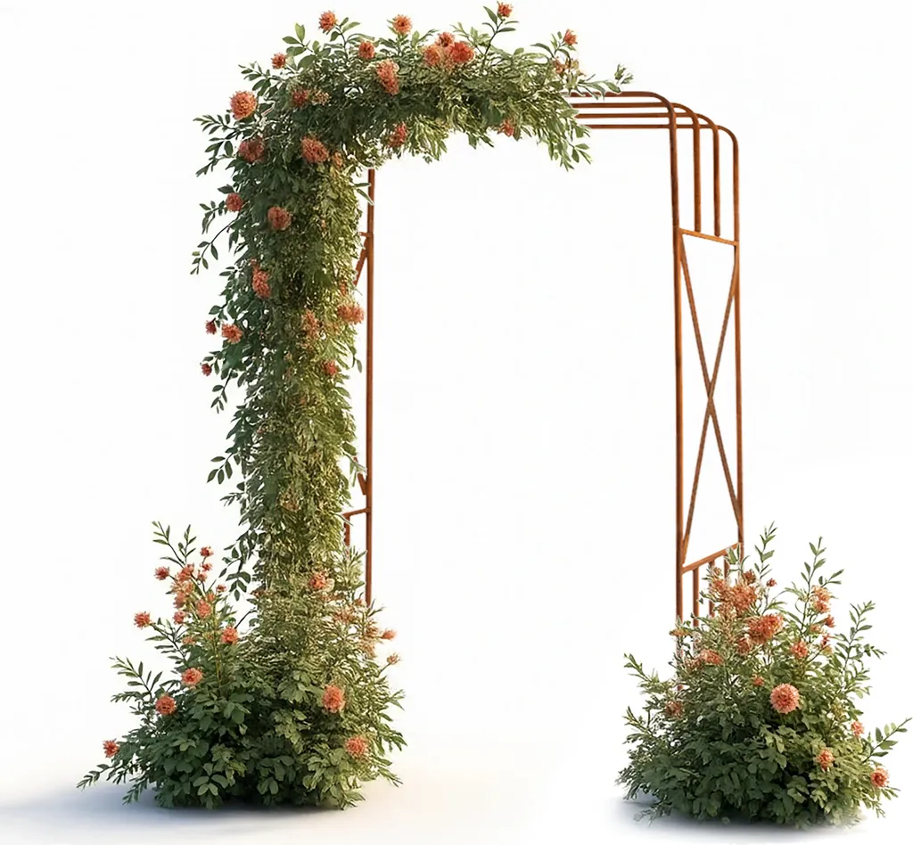 Tonnelle de Jardin Arc de Roses Treillis Métallique Hauteur 220 cm Noir